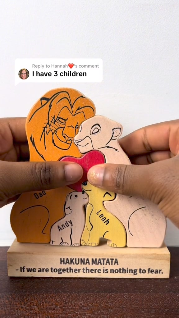 Handmade Wooden Carved Lion Puzzles-If we are together there is nothing to fear - Nicky 广告素材