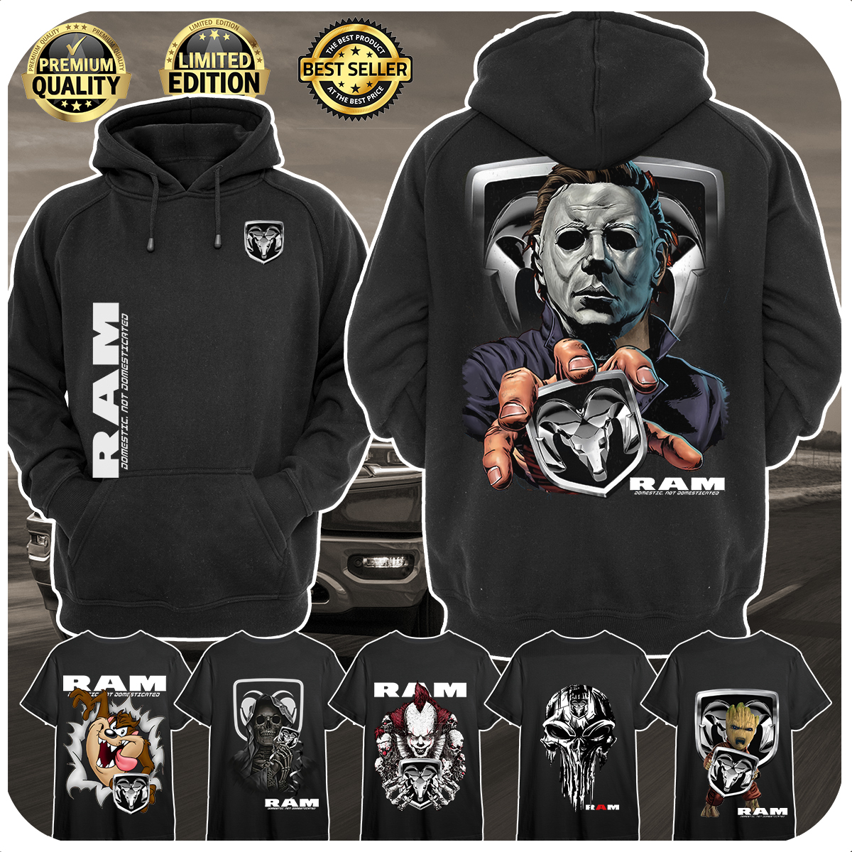 DODGE RAM | Custom prints store | T-shirts, mugs, face masks, posters 广告素材