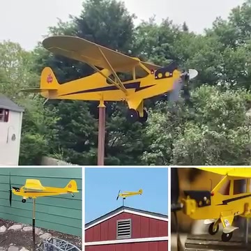 Piper J3 Cub Airplane Weathervan 广告素材