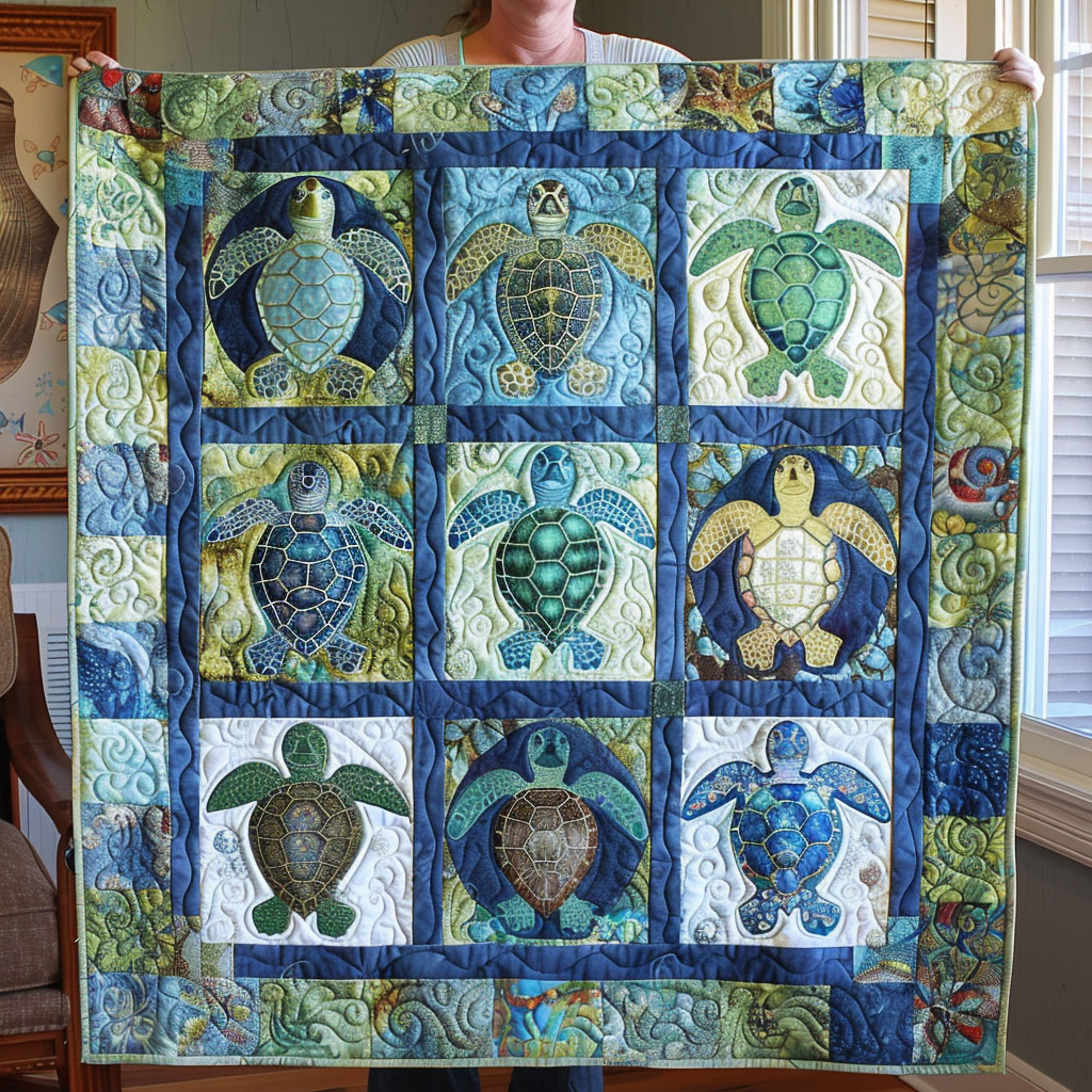 Turtle Tide Quilted Blanket NCU0TL403 广告素材