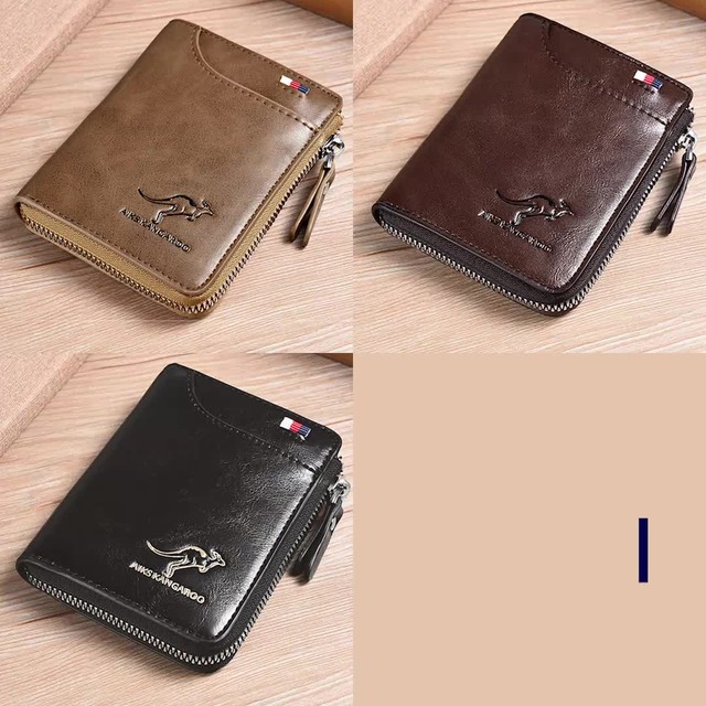🔥🔥Men Wallet Zipper Genuine Leather Purse ( RFID PROTECTED ) ad creative