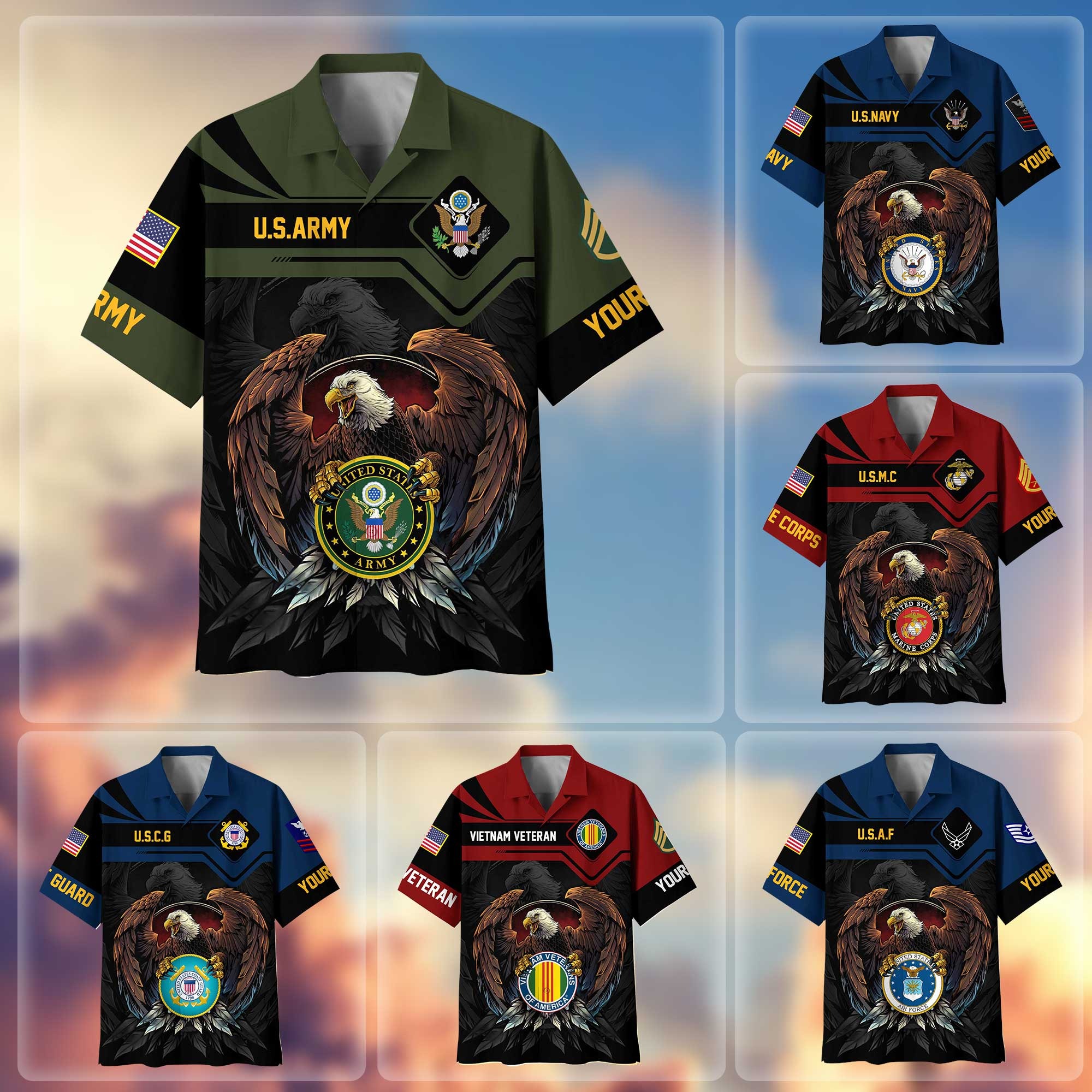 Premium Personalized Proudly Served US Veterans Hawaiian Shirt APHN310712 ad creative