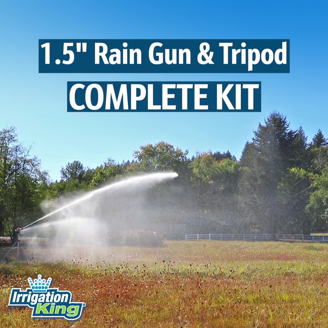 1-1/2" Impact Rain Gun & Tripod w/ 2" Lay Flat Hose - 300' - Complete Kit | IrrigationKing 广告素材