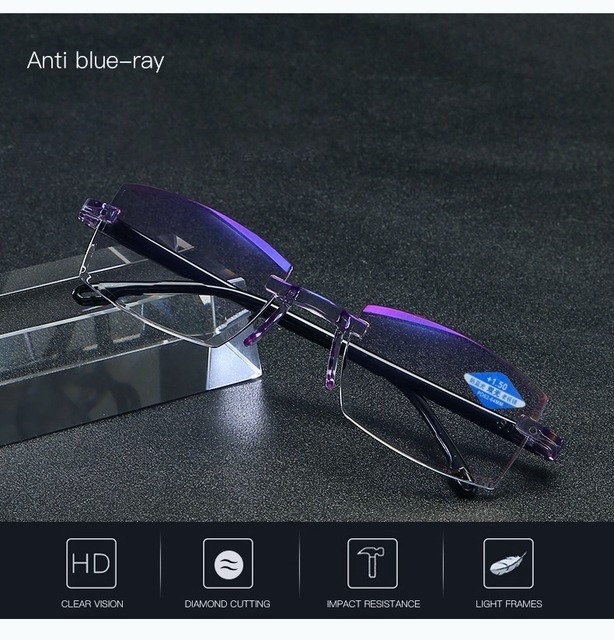 Shop Now 49% OFF - 2024 New Sapphire high hardness anti blue light intelligent dual focus reading glasses👓 广告素材