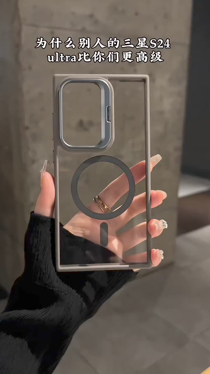 Samsung/iPhone系列 高級感高硬度鏡頭支架磨砂手機殼 4k高清背板 硬核防摔 支援magsafe 防汗防滑防指紋！！ ad creative