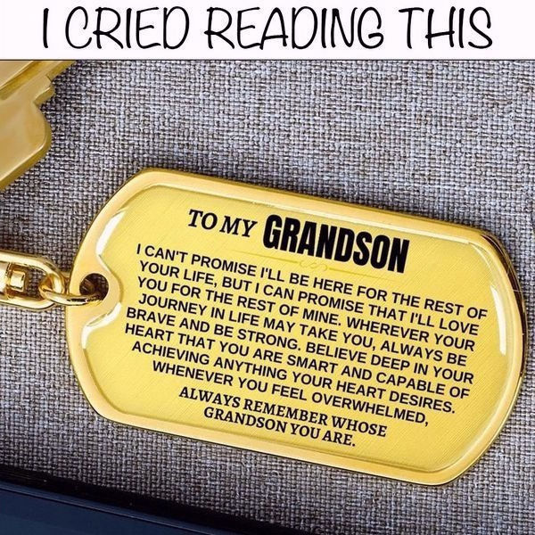 🔥 To My Grandson - Remember Whose Grandson You Are - Unique Keychain 广告素材