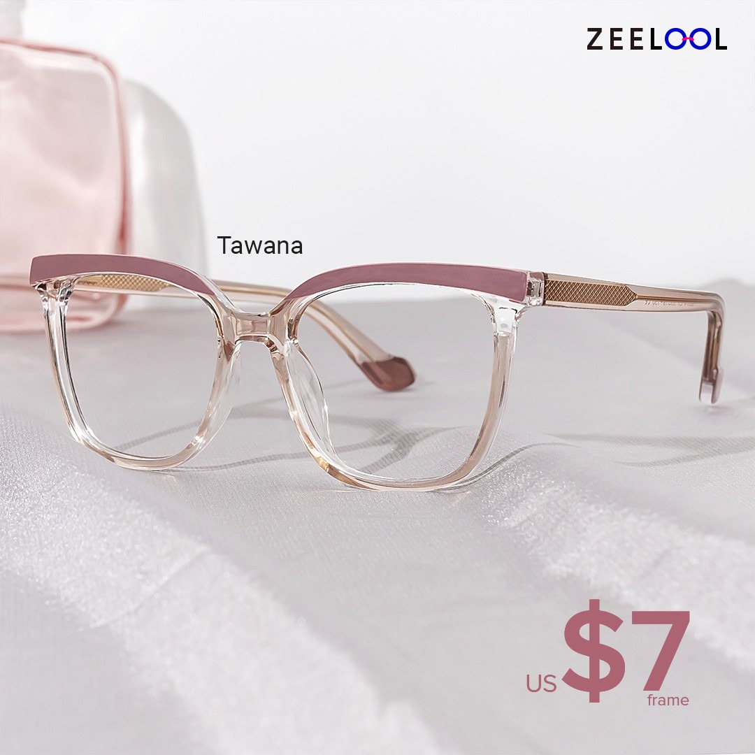 Square Tawana Purple Glasses deals -Zeelool Glasses 广告素材