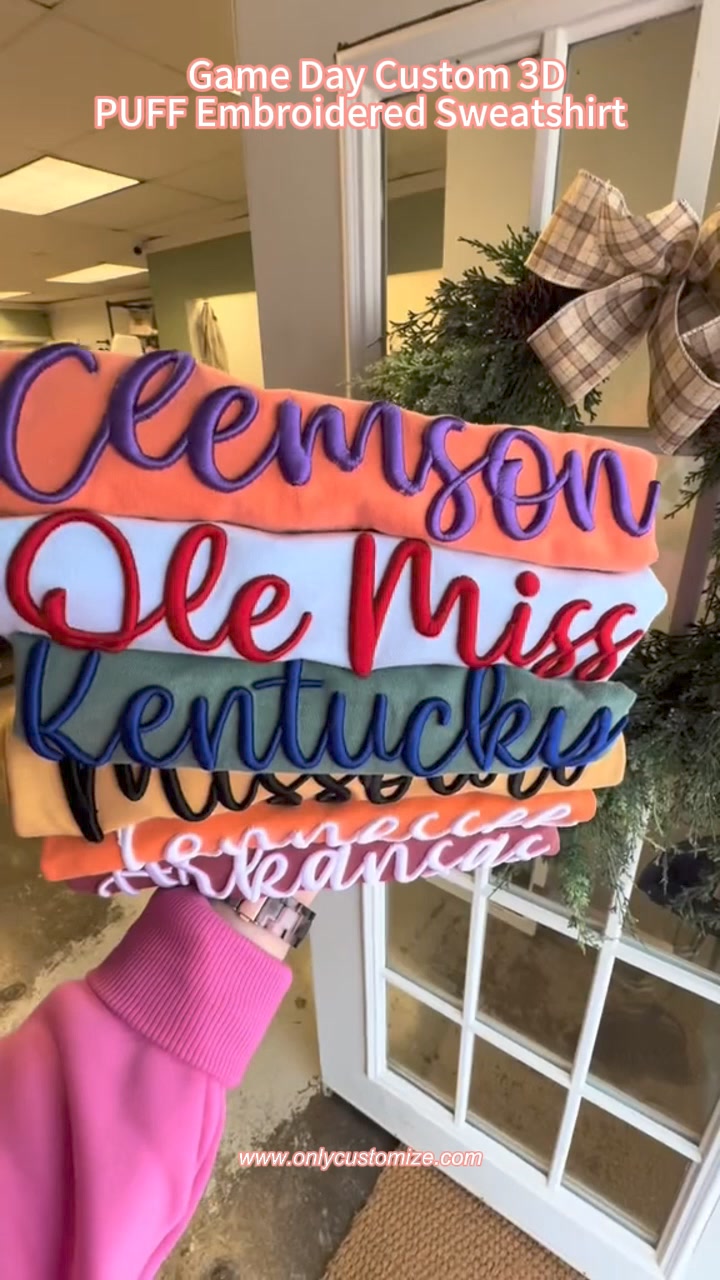 🏈Game Day Custom 3D PUFF Embroidered Sweatshirt ad creative