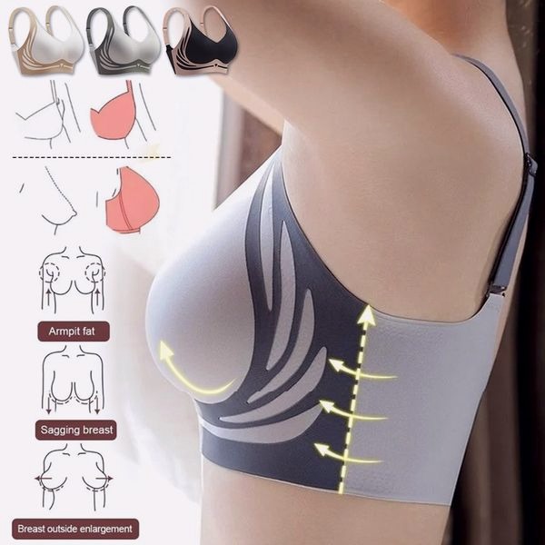 🔥Last Day Buy 1 Get 3 Packs🎁Super gather bra | Wireless Push-up Bra👍No more sagging breasts - Thehappywind ad creative