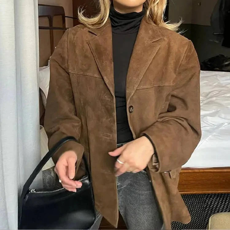 Women's Suede Jacket ad creative