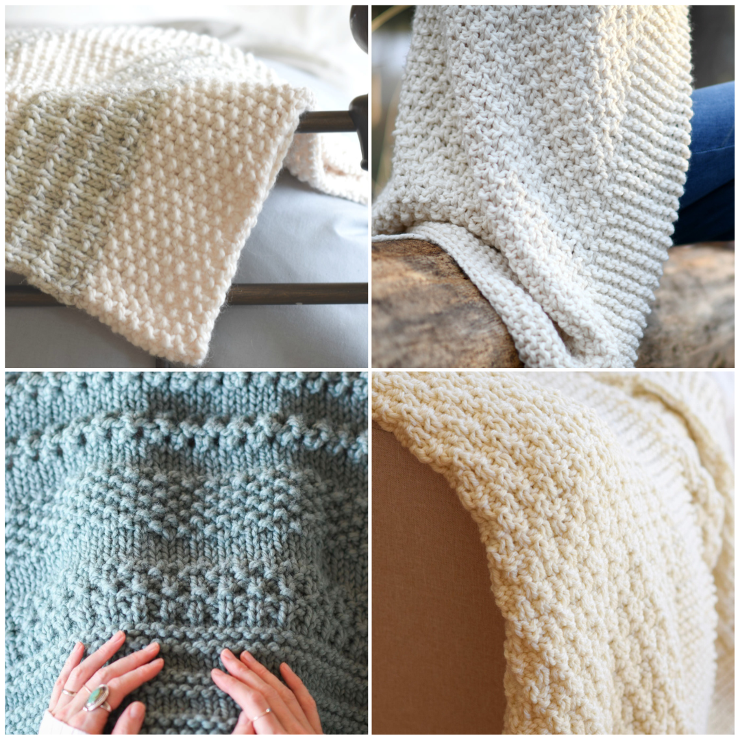 Quilted-Look Chunky Blanket Knitting Pattern 广告素材