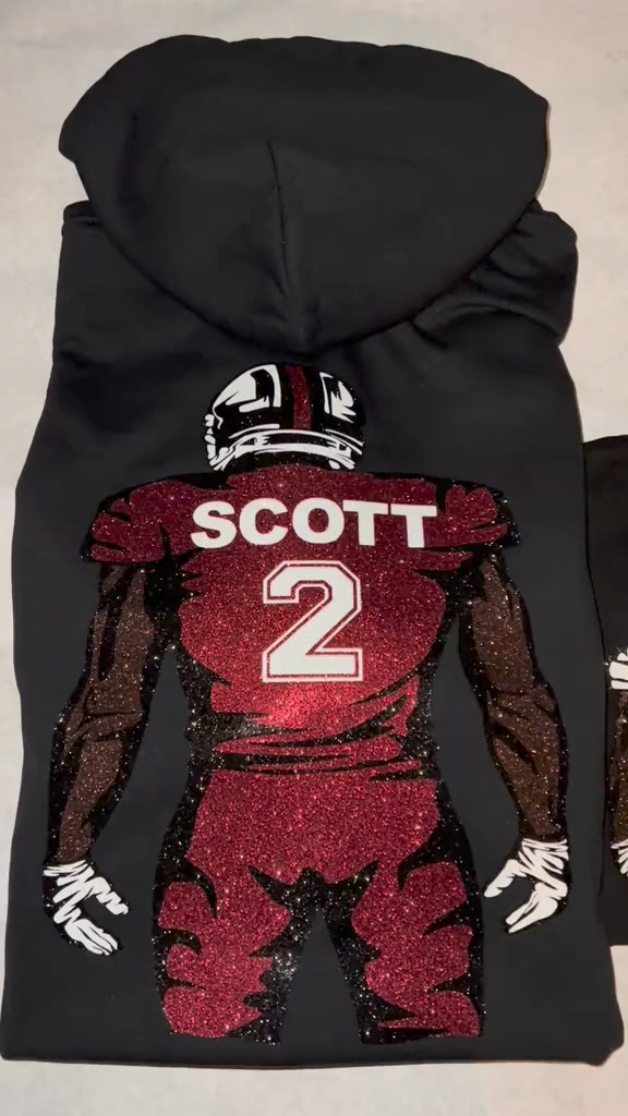 50% OFF🏈Shine On Game Day - Custom Glitter Football Player Crewneck Hoodie Tshirt Popular Now 广告素材