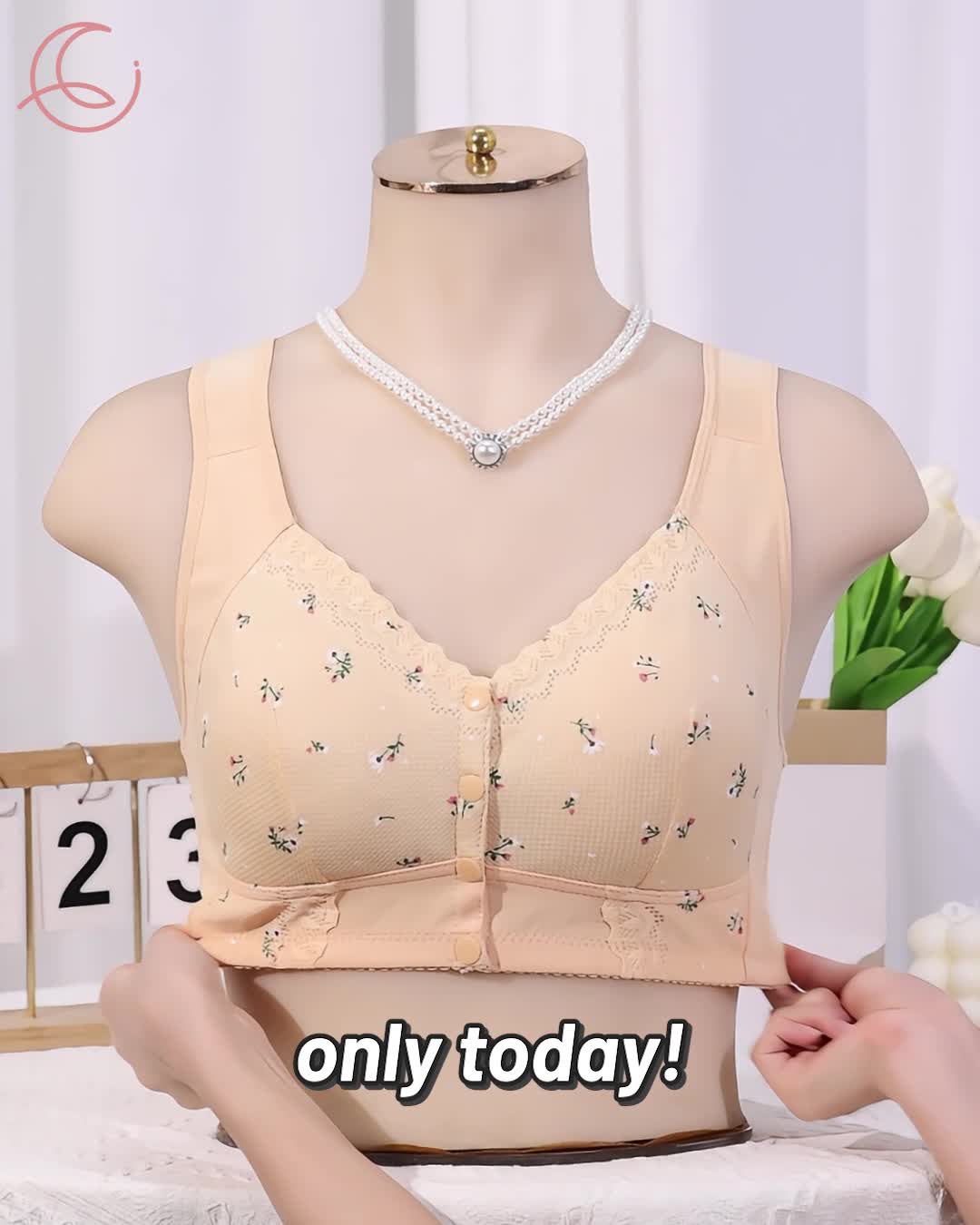 EMILY CHARM - Moona Bra - LAST DAY SALE 80% OFF - Front Closure Breathable Bra for Seniors 广告素材