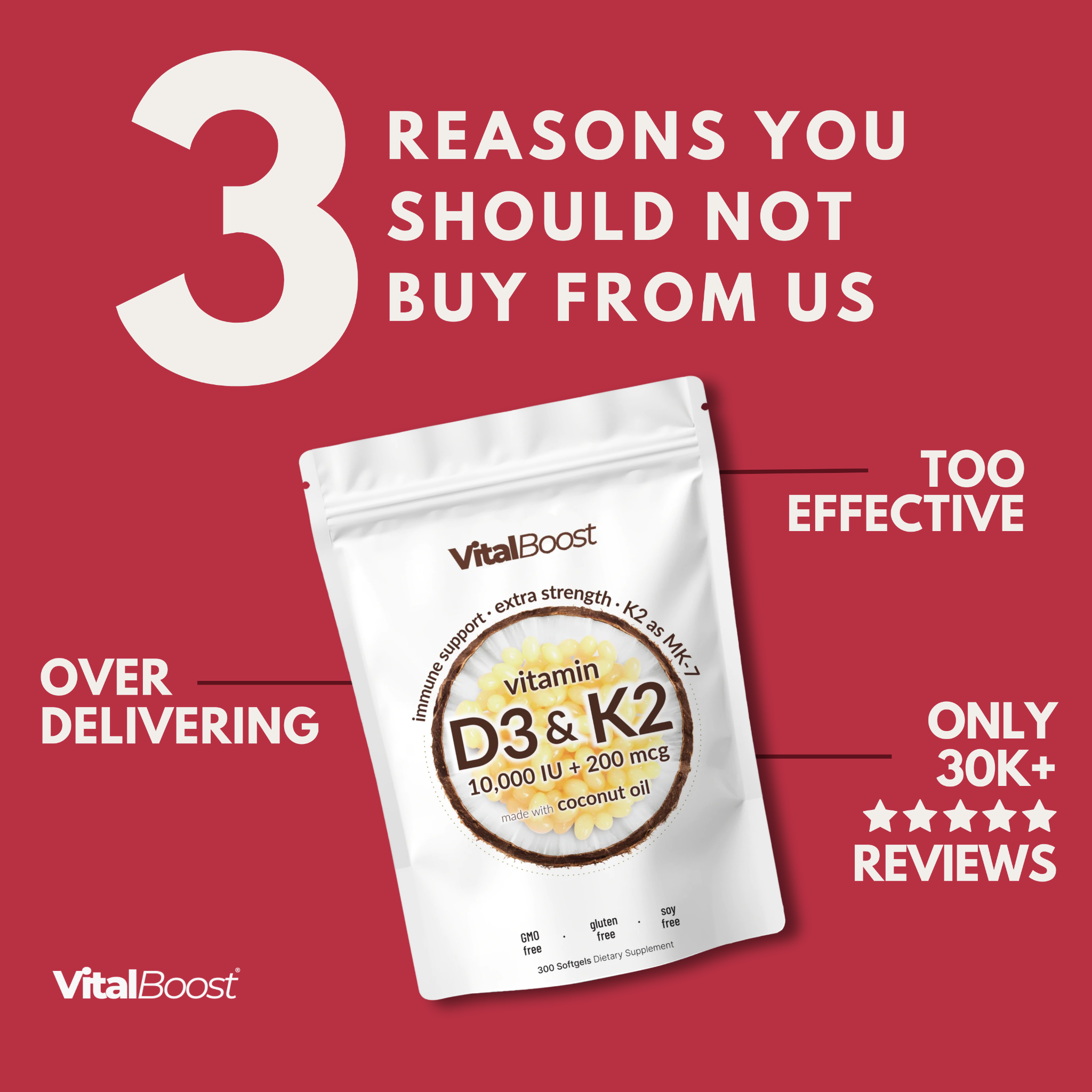 Vitamin D3 K2 Supplement Softgels 广告素材