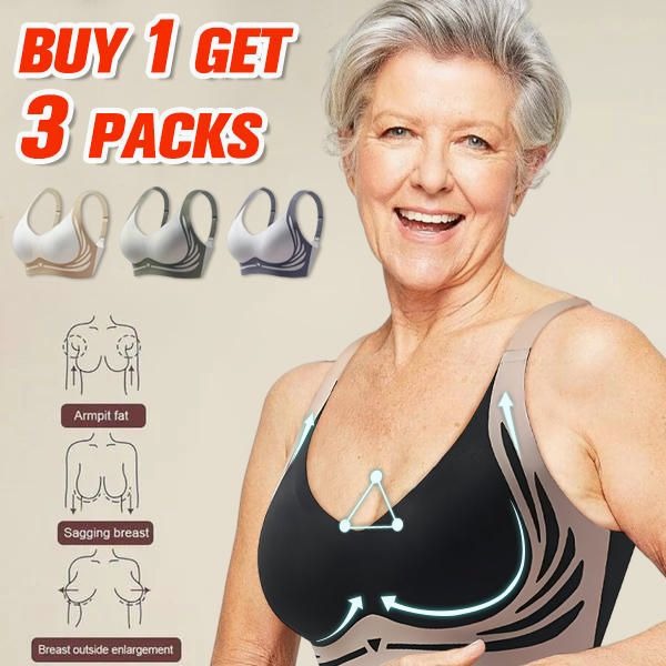 🎁Last Day Buy 1 Get 3 Packs🎁Super gather bra | Wireless Push-up Bra👍No more sagging breasts - Thehappywind ad creative