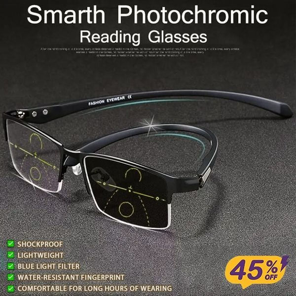 MENS FASHION TITANIUM ULTRA-LIGHT SHOCKPROOF IMPACT-RESISTANT READING GLASSES 广告素材
