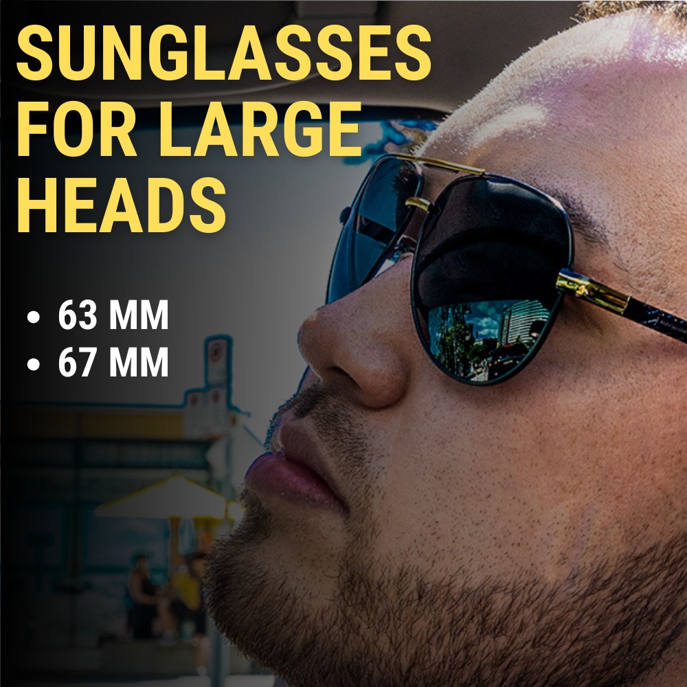 Polarized XL/XXL Aviator Sunglasses For Large Heads + Free Hard Case 广告素材