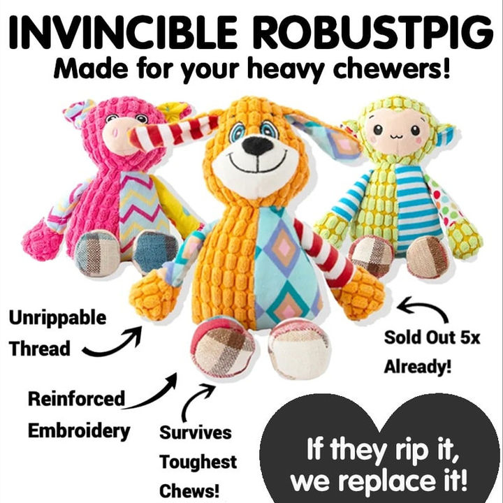 IMMORTAL SQUEAKER PLUSH TOY FOR AGGRESSIVE CHEWERS 广告素材