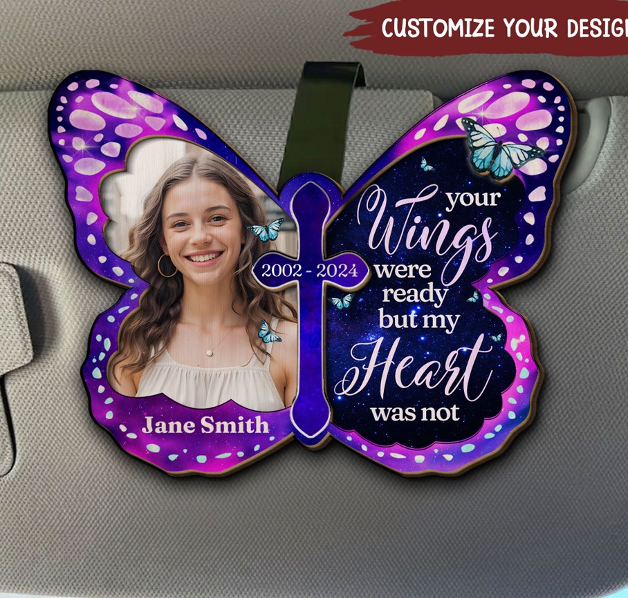 Your Wings Were Ready - Personalized Custom Car Visor Clip 广告素材