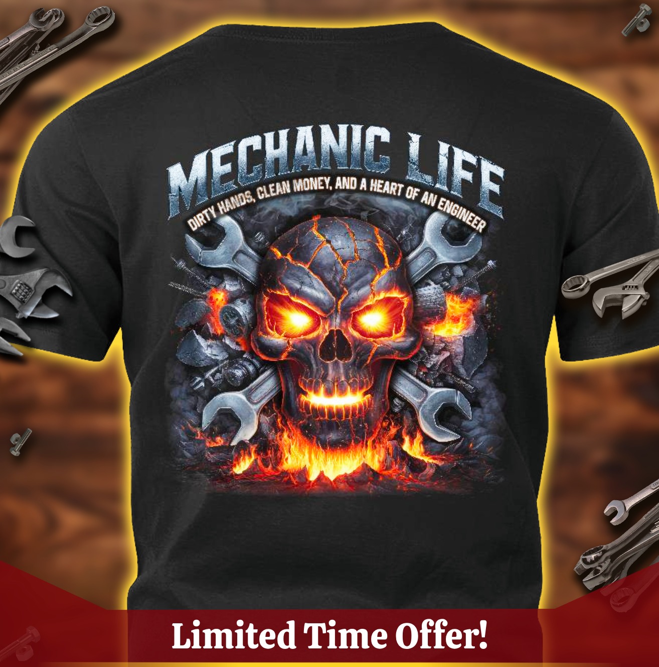 Mechanic Life: Dirty Hands, Clean Money Shirt 广告素材