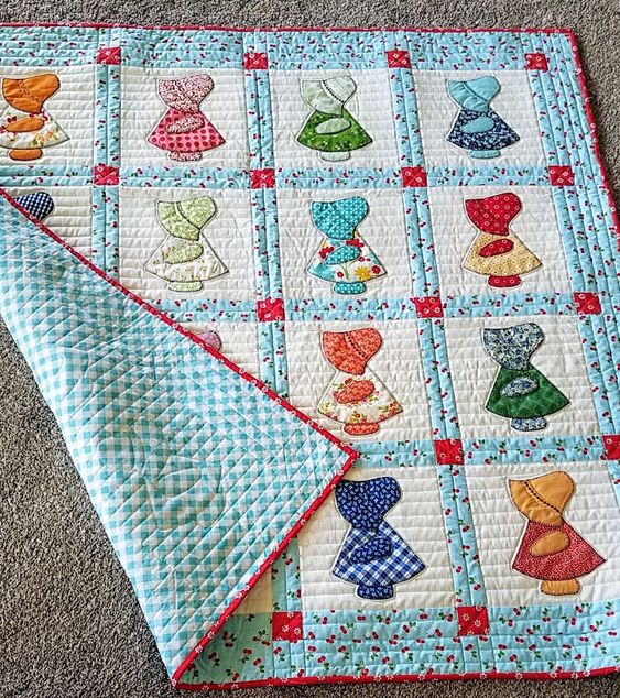 Sunbonnet Sue CLA15122312 Quilt Blanket 广告素材