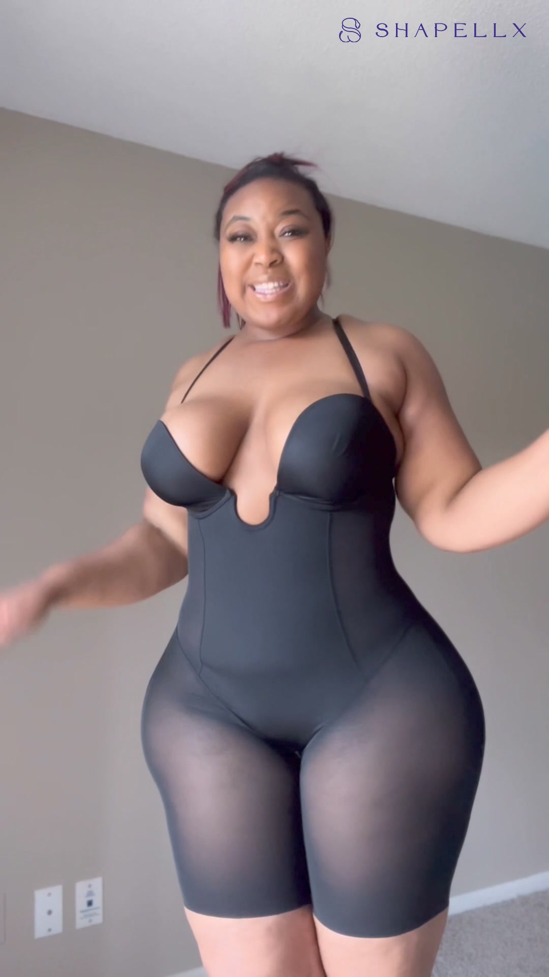 AirSlim® Deep Plunge Butt-Lifting Bodysuit ad creative