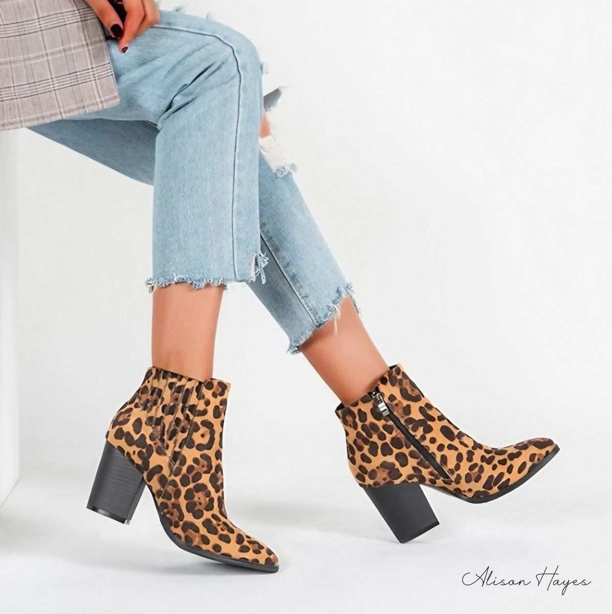 Alison Hayes™ Leopard Ankle Boots ad creative