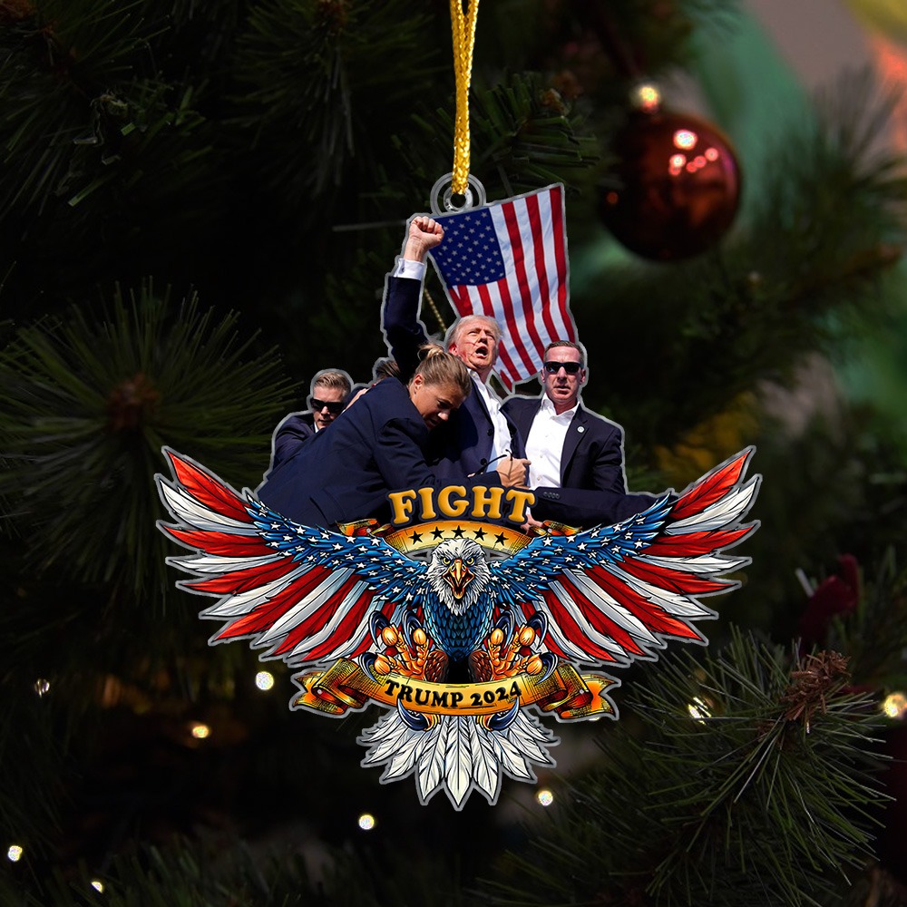 Trump Fight MAGA 2024 Acrylic Ornament - ORN90UP ad creative