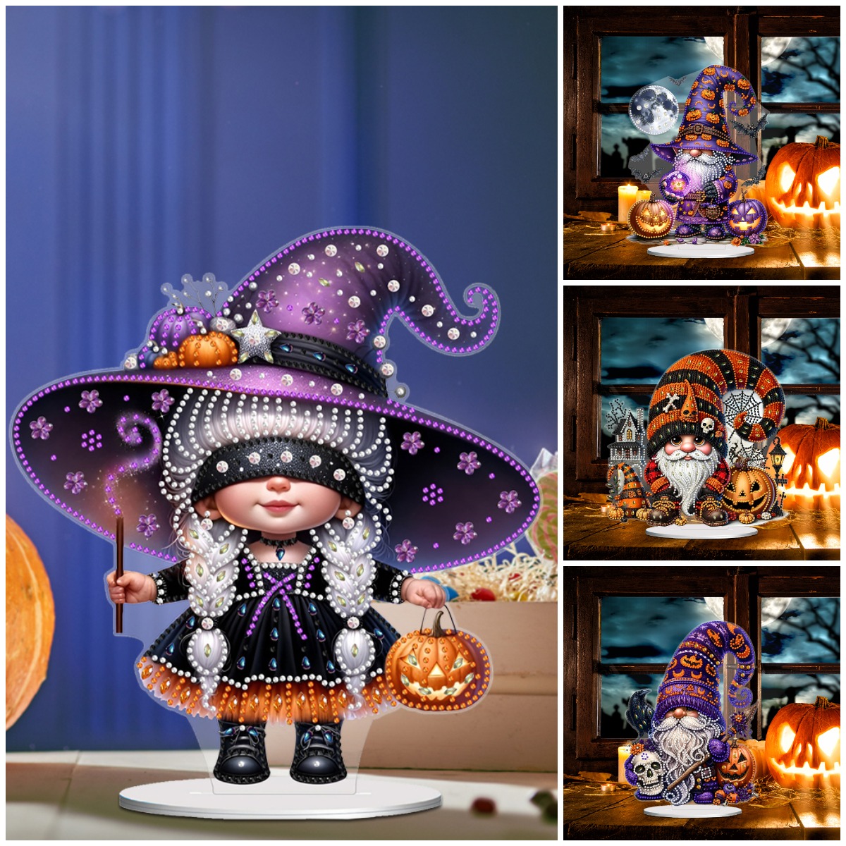 DIY Diamond Painting Decor Acrylic Desk Ornament - Halloween Goblin ad creative