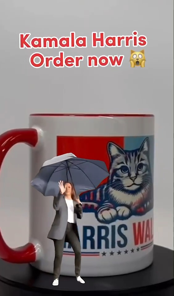 Harris Walz 2024 Cat Obviously Mug | Kamala Harris 2024 Mug | Democrat Mug C1420 - KH2 ad creative
