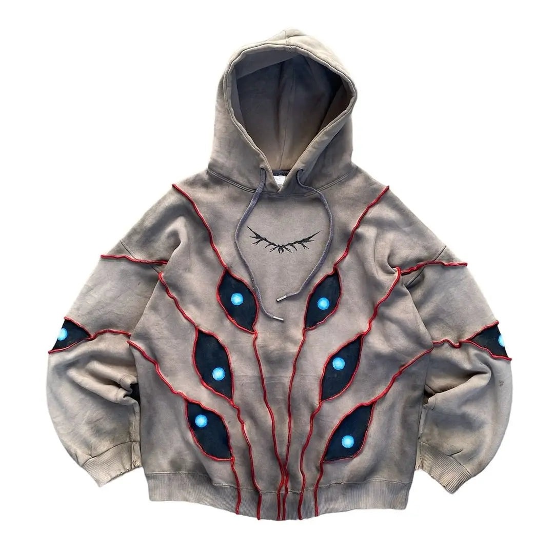 Glaring Gaze Patchwork Hoodie ad creative