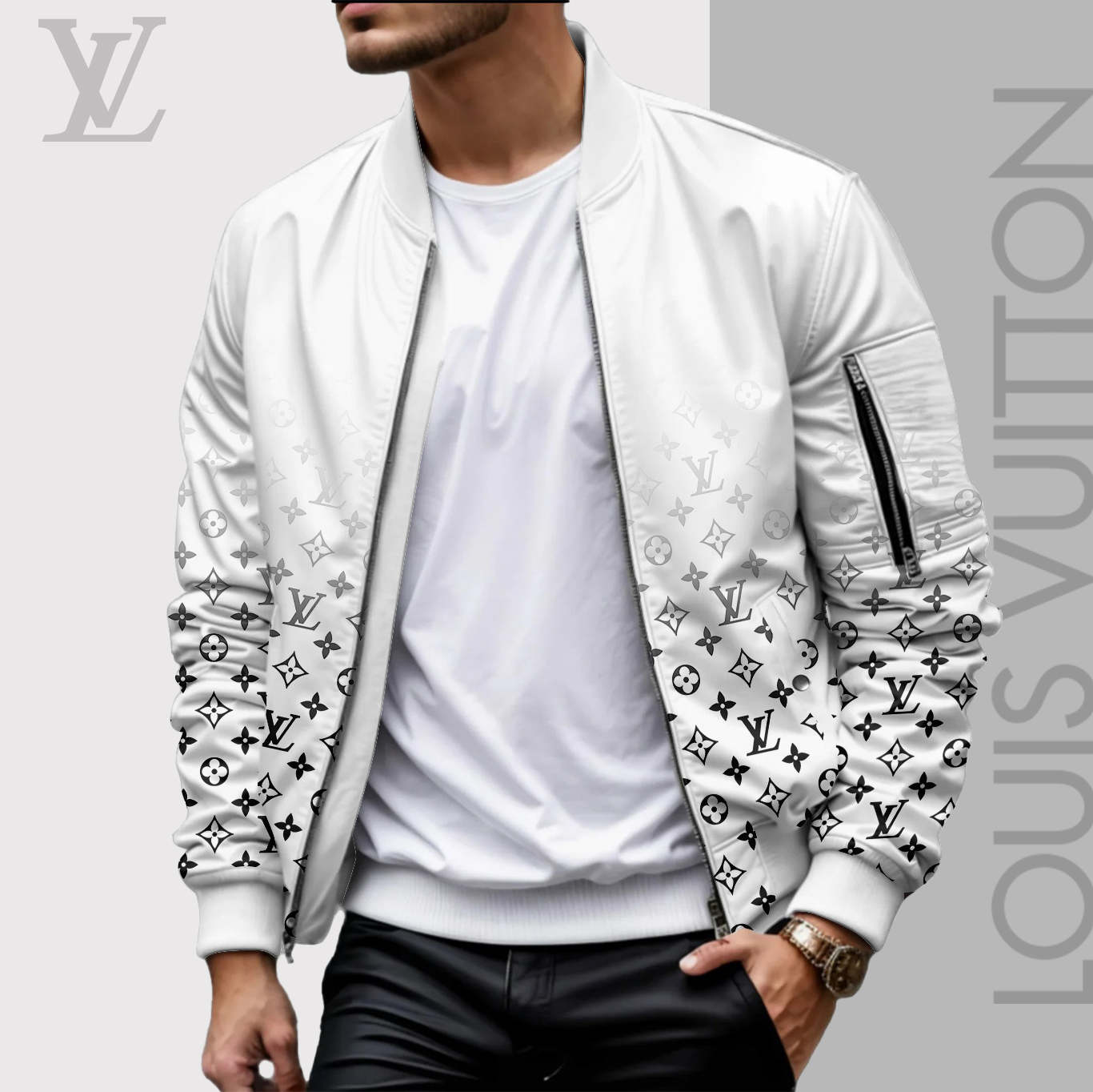 High-quality bomber jacket ad creative