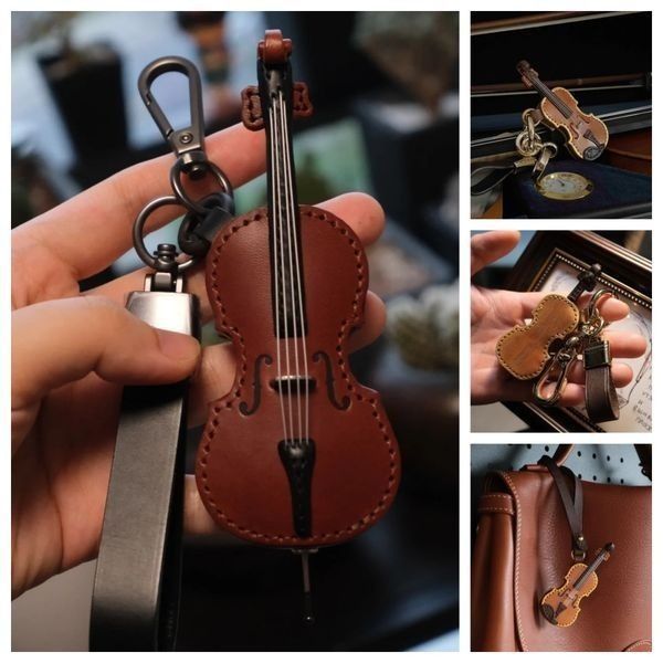 Crafted Leather Violin & Cello Keychain ad creative