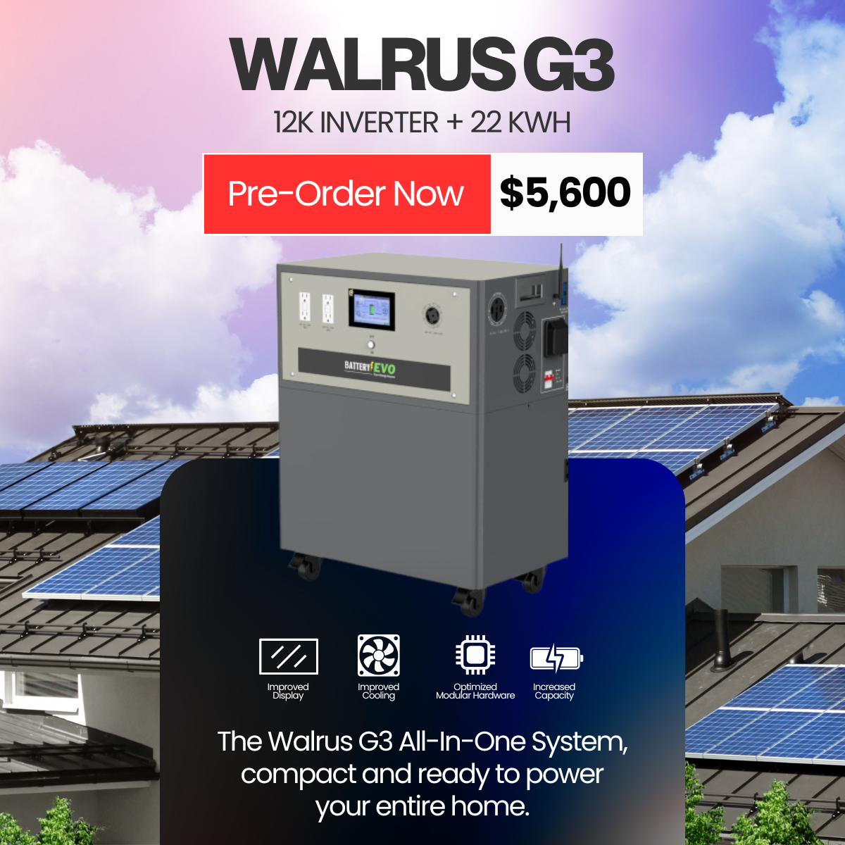WALRUS G3 12K INV. 22 kWh AC110/220V 72N ad creative