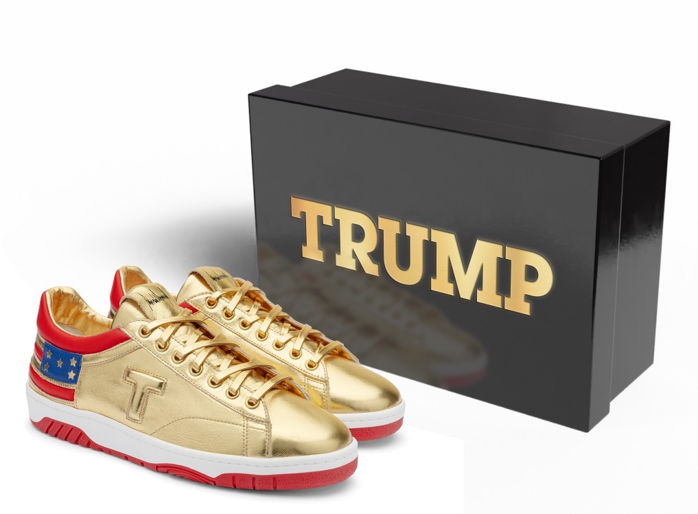 The Never Surrender Gold Low Top Sneakers ad creative