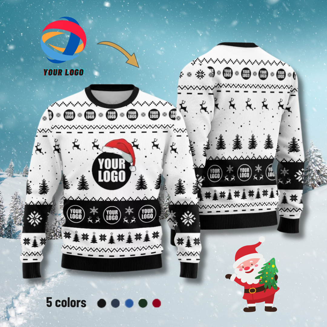 Premium Custom Logo Christmas Sweater 广告素材