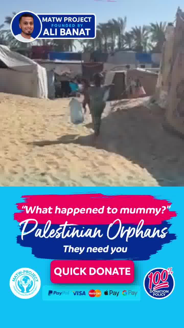 The orphans of Palestine keep smiling because of you. ad creative
