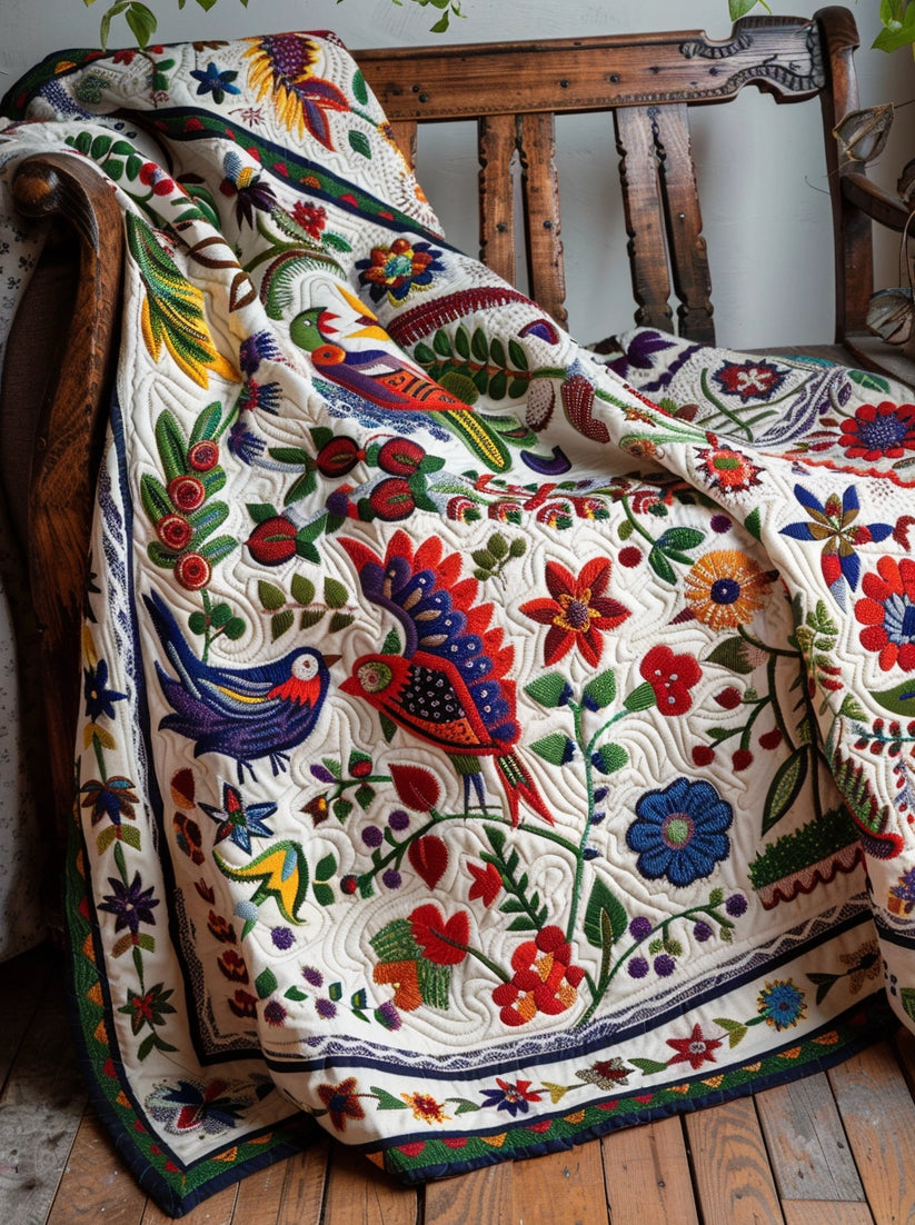 Bird Flower Garden TAI240424021 Quilt Blanket ad creative