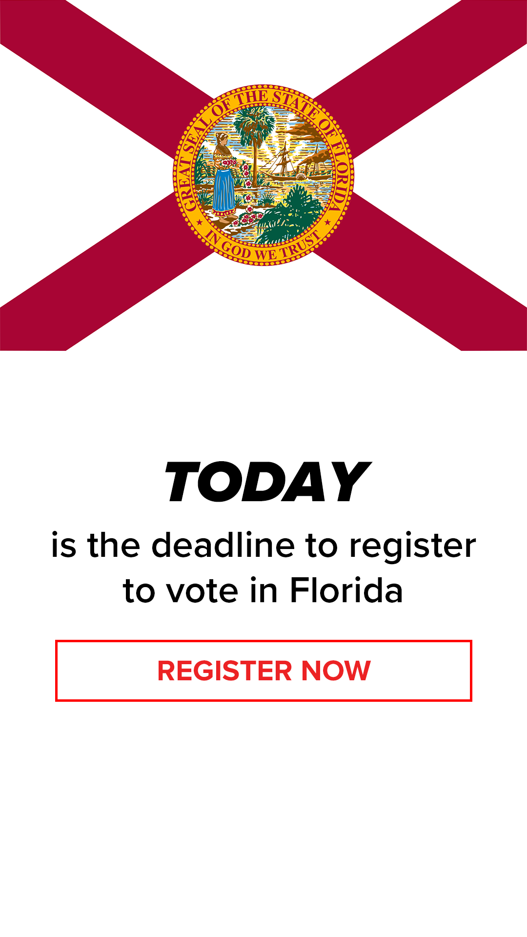TODAY: Voter Registration Deadline ad creative