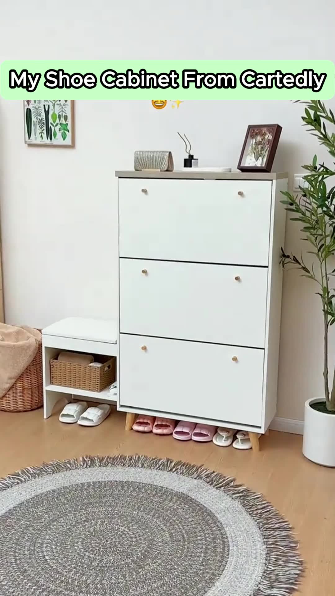 ShoeNest™ 3-Drawer Storage Bench 广告素材