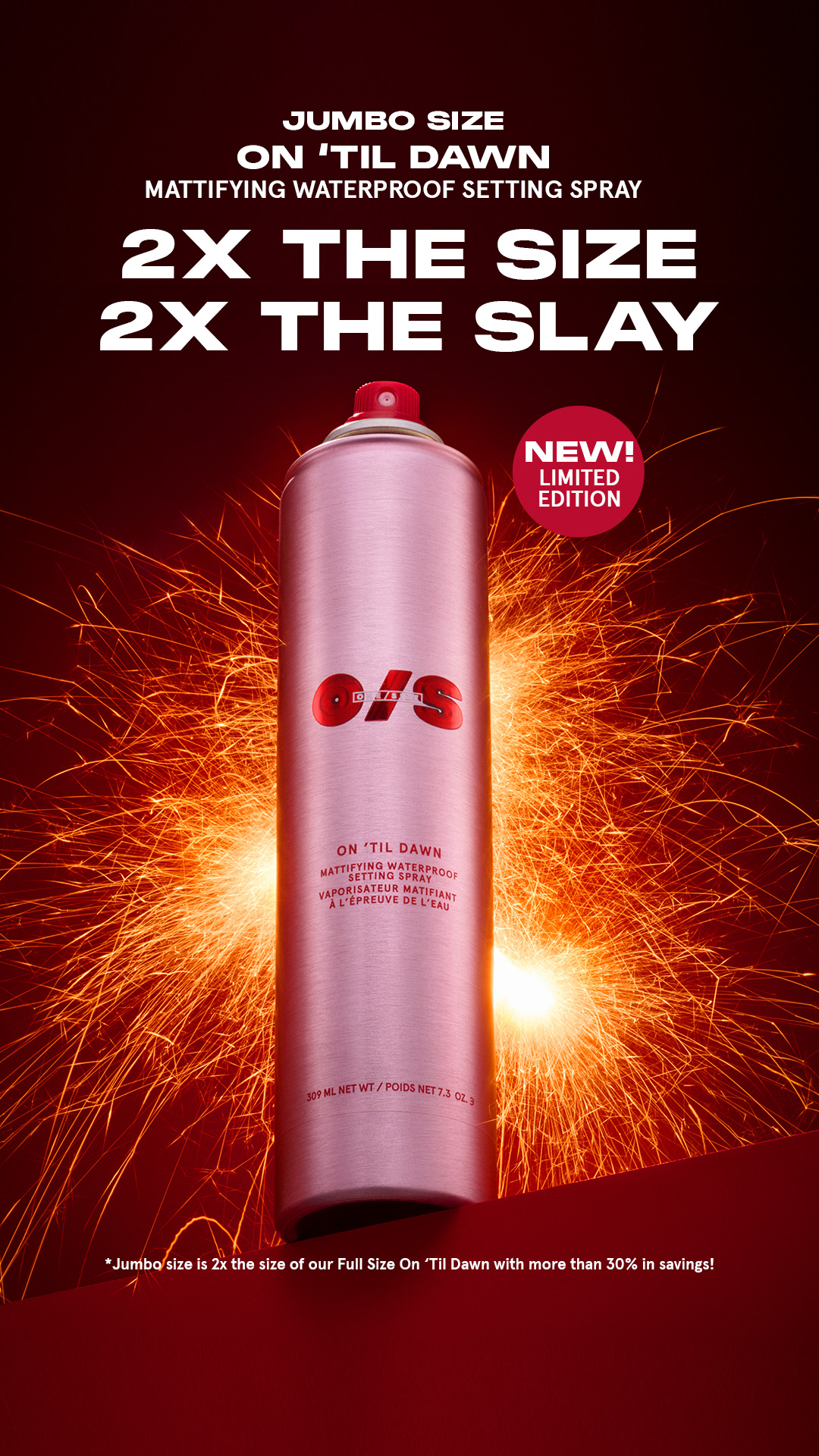 On 'Til Dawn Mattifying Waterproof Setting Spray Jumbo 广告素材