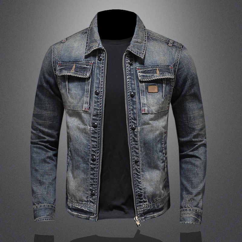 Midnight Fade Classic Denim Jacket 广告素材