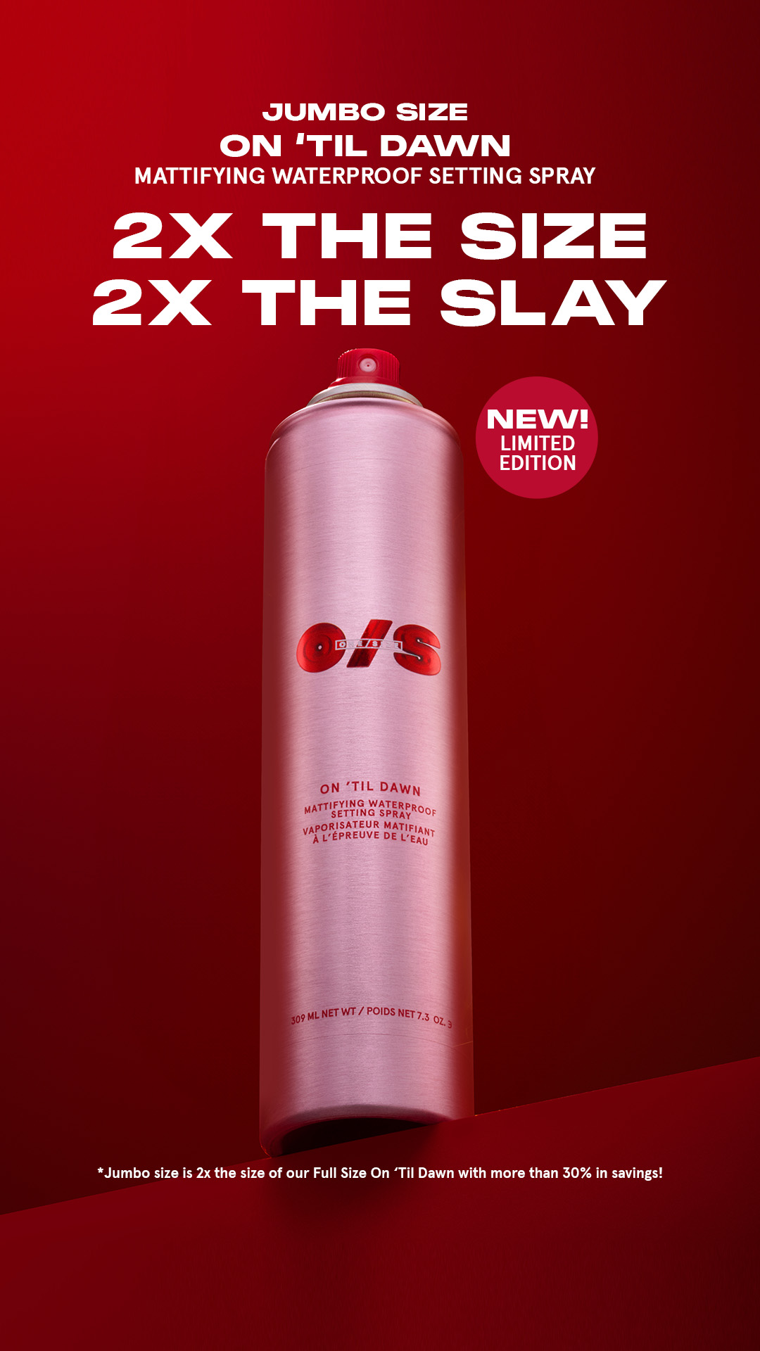 On 'Til Dawn Mattifying Waterproof Setting Spray Jumbo 广告素材