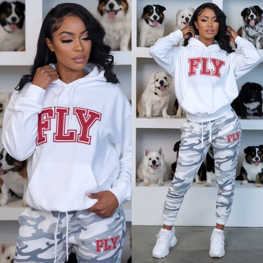 Fly First Love You Snow Camo Glow Up Outfit 广告素材