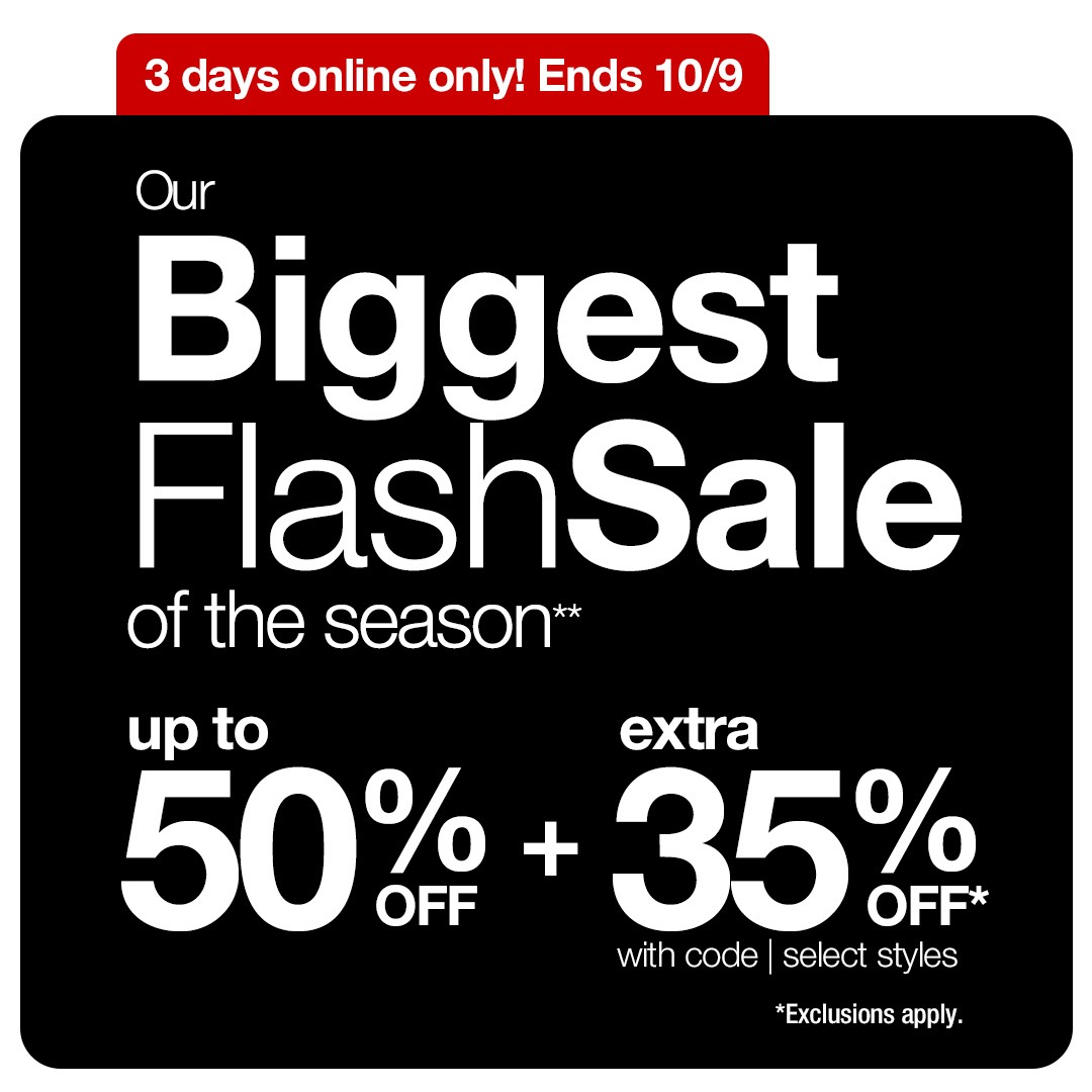 Hurry—ends 10/9! ad creative