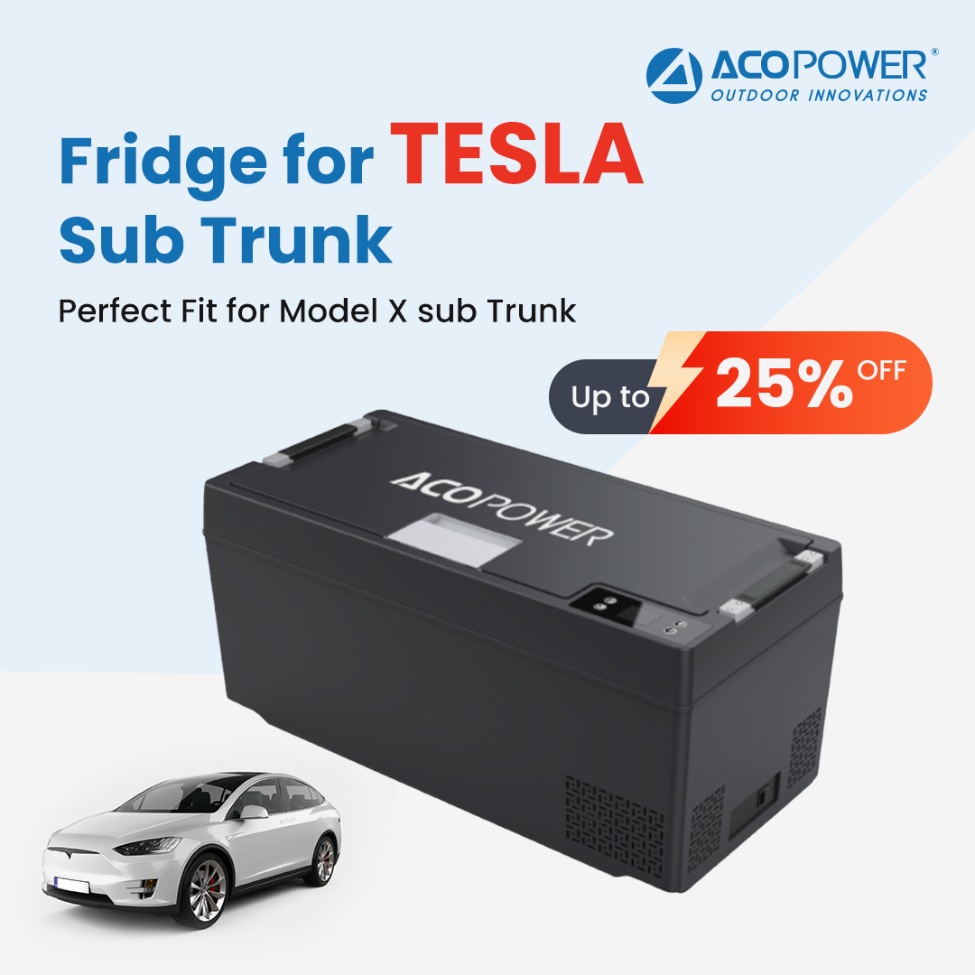 ACOPOWER TesFridge Portable Freezer——Specially Designed for Tesla Model 3, Y, and X 广告素材