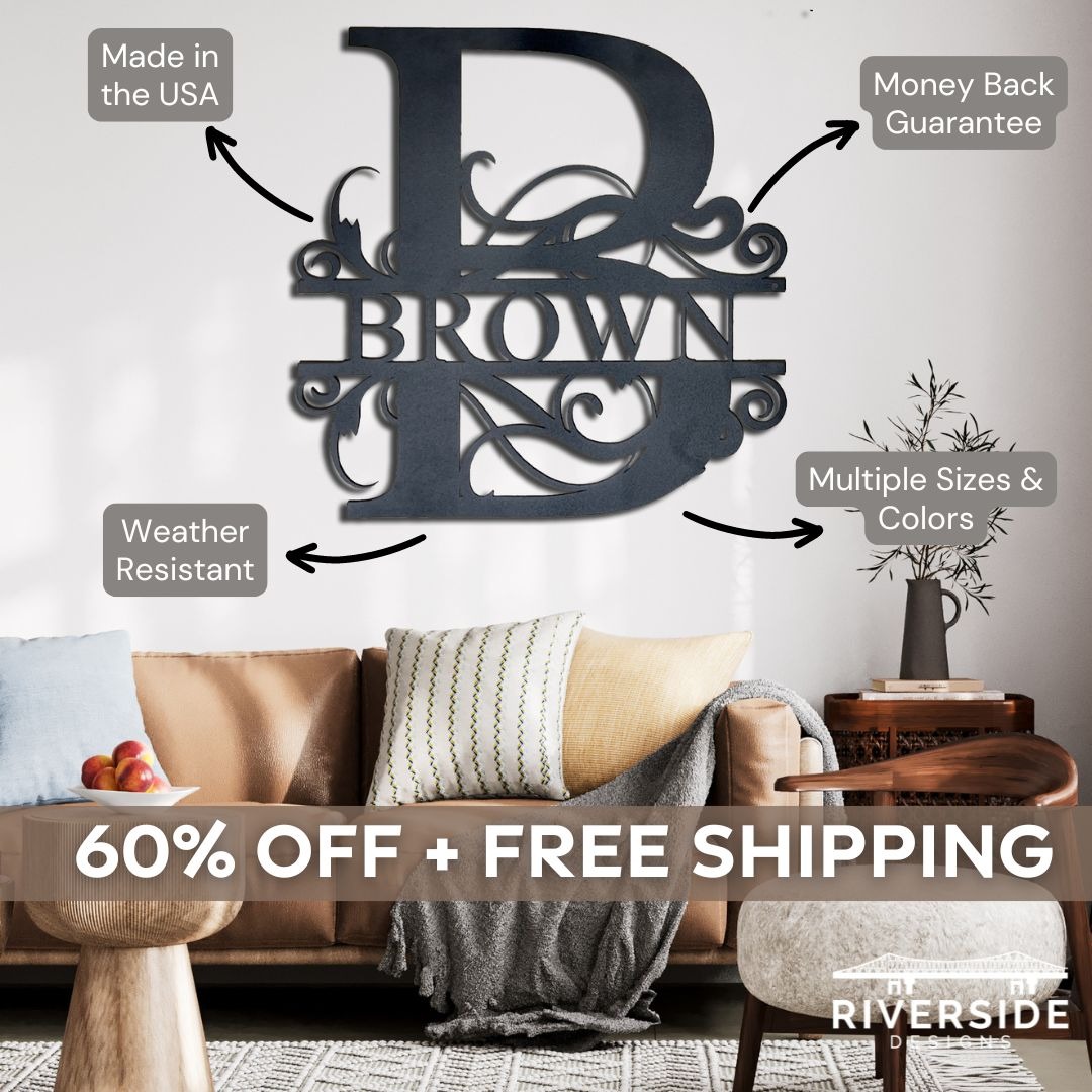 Swirl Split Letter Monogram ad creative