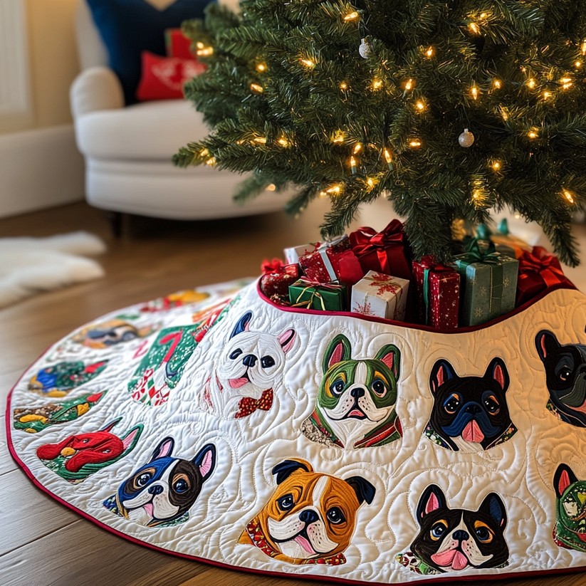 French Bulldog TAI041024232 Quilted Tree Skirt ad creative
