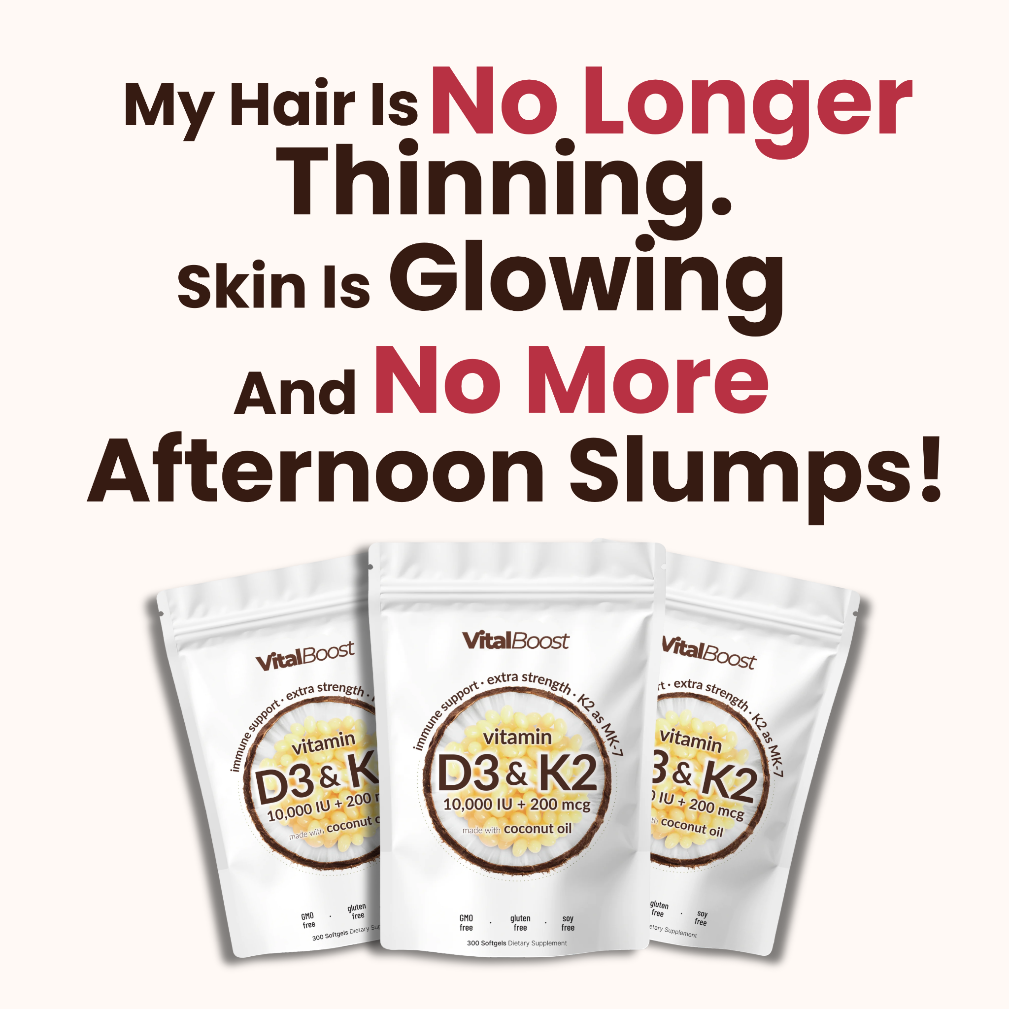 Vitamin D3 K2 Supplement Softgels 广告素材
