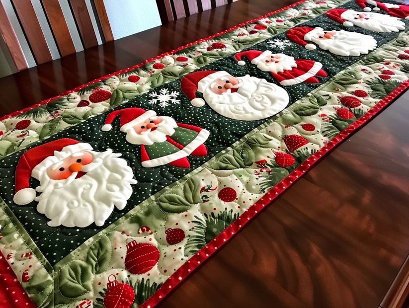 Christmas Santa TAI010824001 Quilted Table Runner 广告素材